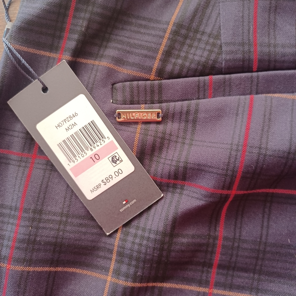 Tommy Hilfiger Plaid Slacks - Navy and Red
